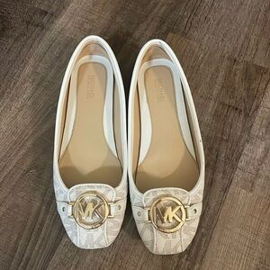 White Michael Kors Flats